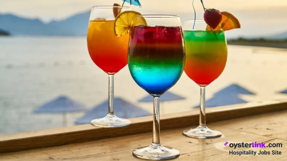 colorful layered cocktails