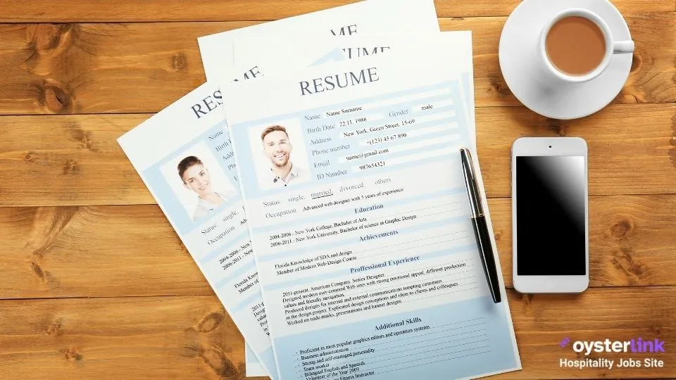 a couple of printed resumes