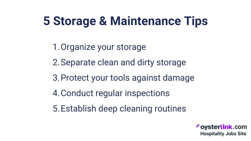 storage and maintenance tips