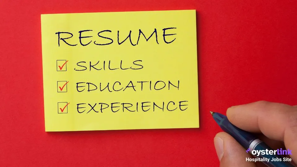 resume skills, education, experience