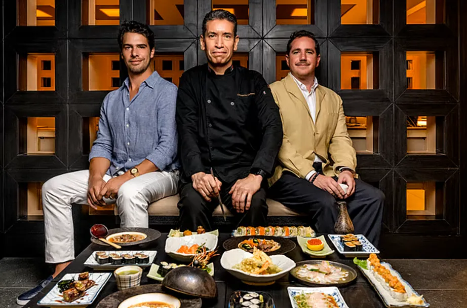 Juan Jose Xacur, Chef Ignacio Carmona, and Andres Lebrija