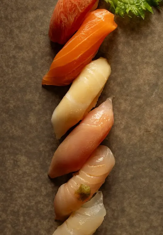 Nigiris at IKIGAI Miami - Otoro, Salmon, Escolar, Hamachi, Kanpachi, Tai Madai
