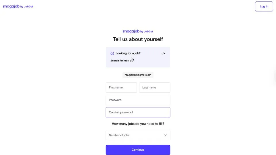 snagajob-tell-us-about-yourself-page
