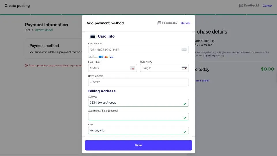 snagajob-payment-information-page