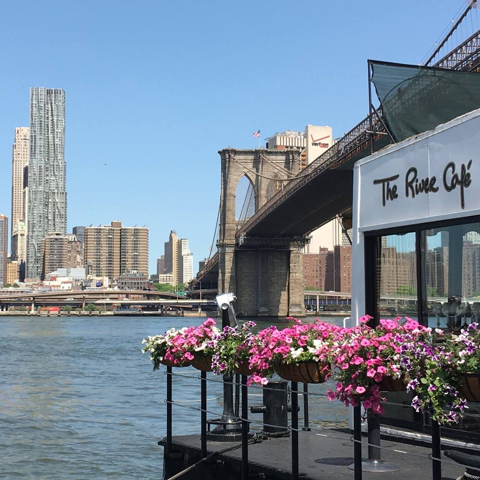 View of the Brooklyn Bridge from The River Café
