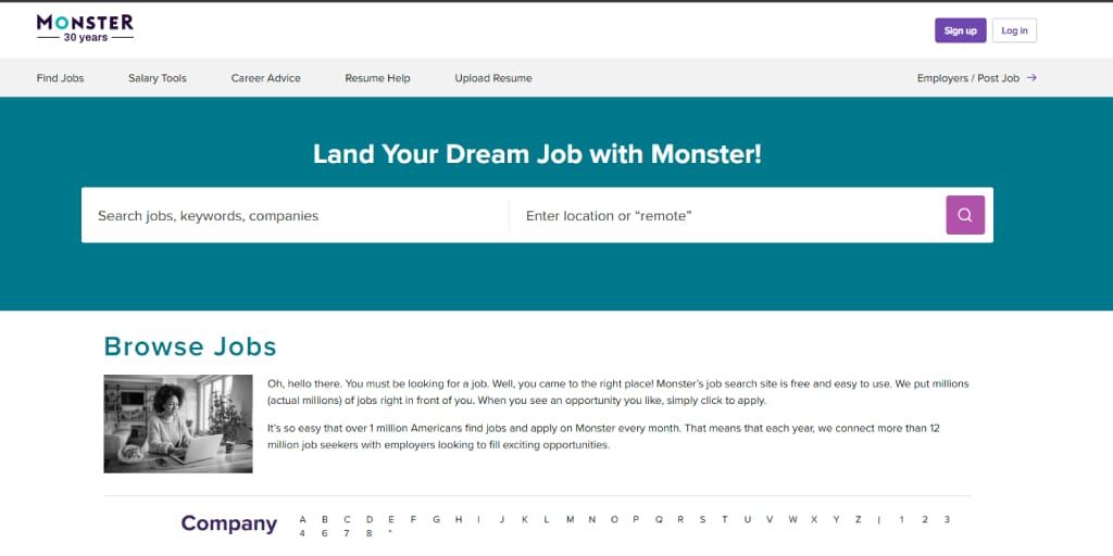monster homepage