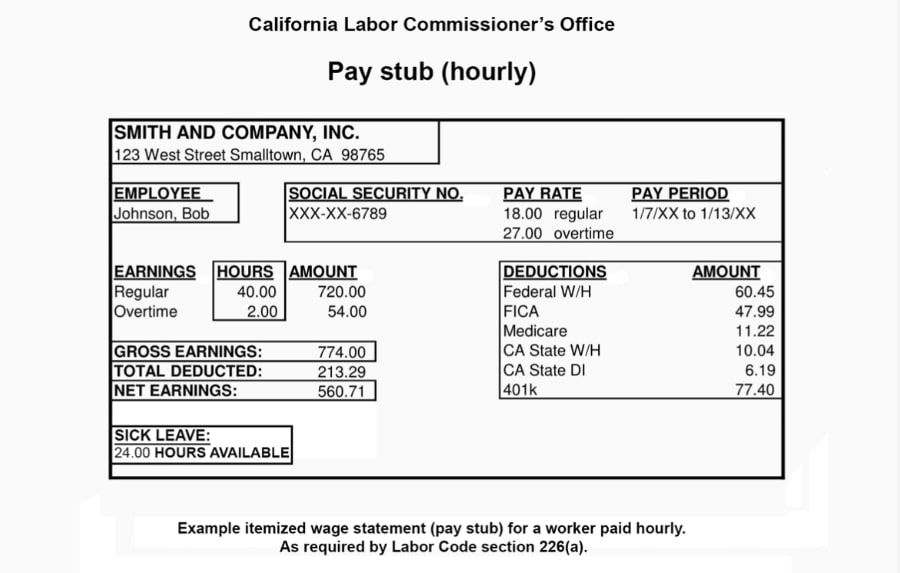 pay stub example