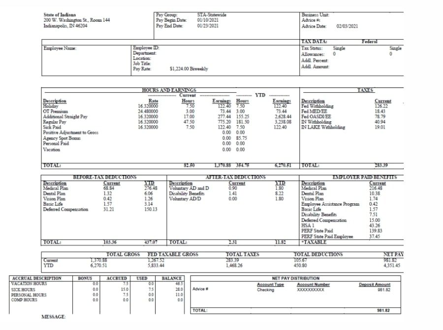 pay stub example