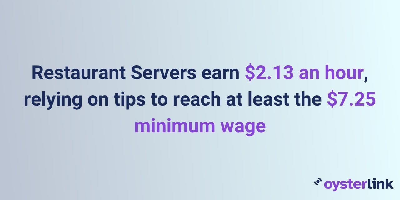 visual highlighting the minimum wage for restaurant servers