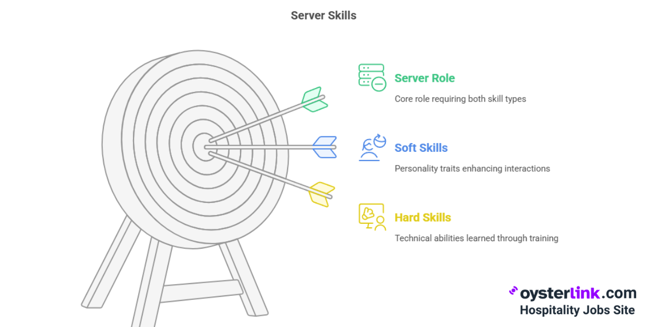visual showing server soft skills and server hard skills