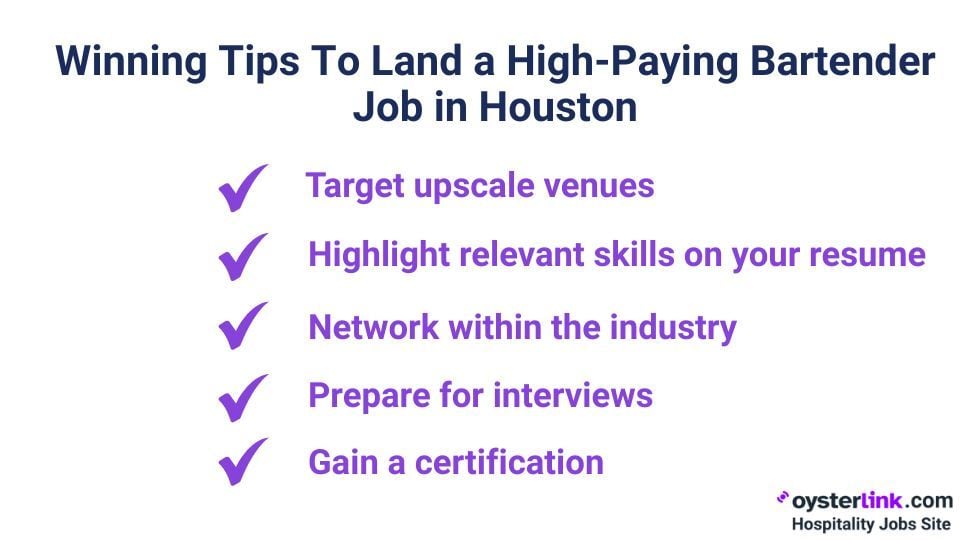 winning tips to land a high-paying bartender job in houston