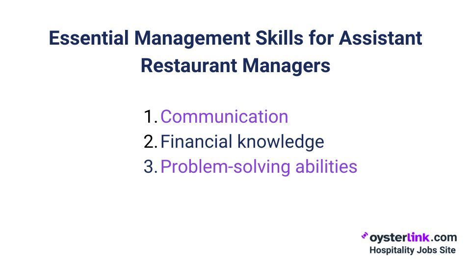 essential skills for assistant restaurant managers