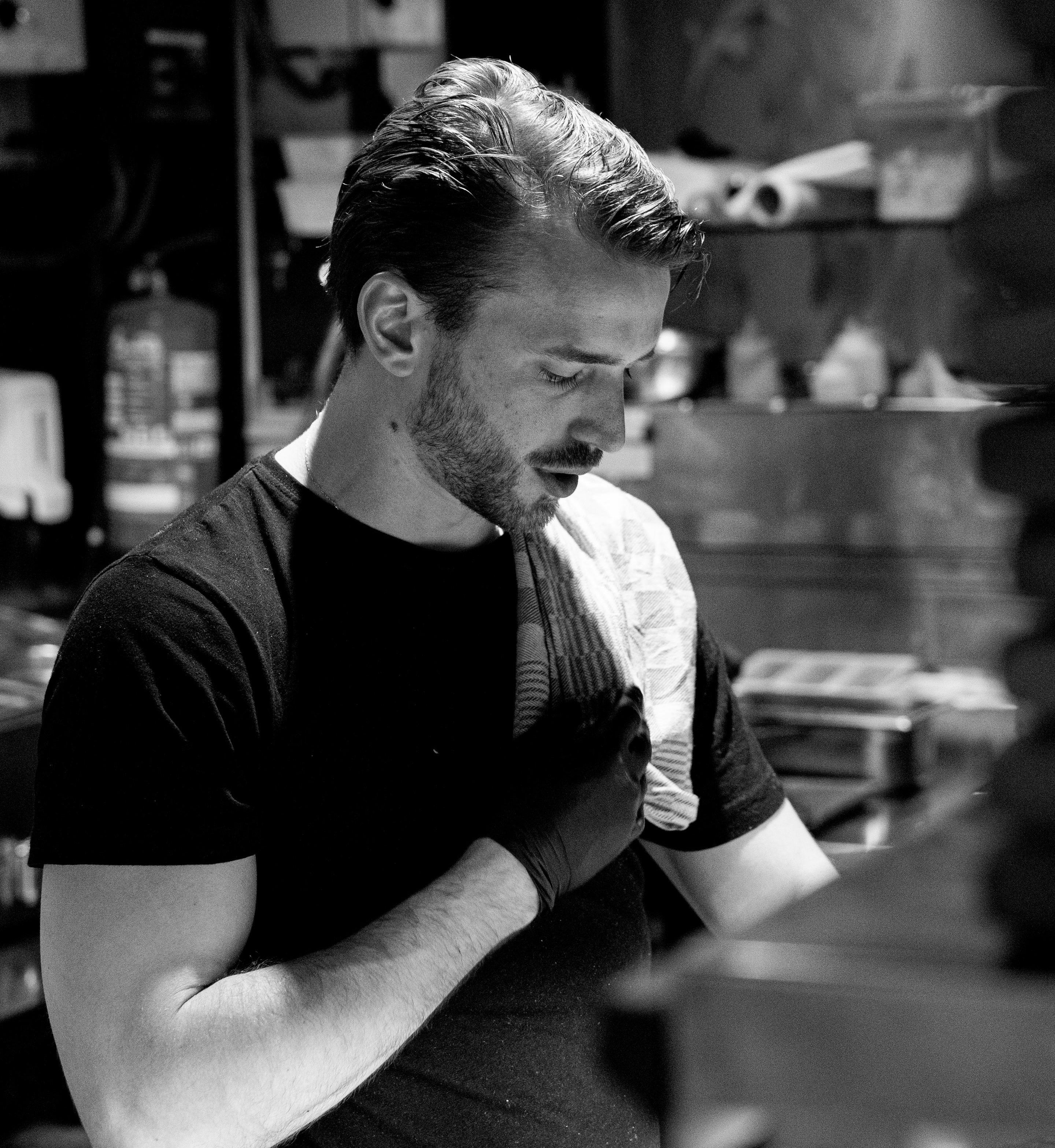 Chef Juan Fortunato working in the kitchen
