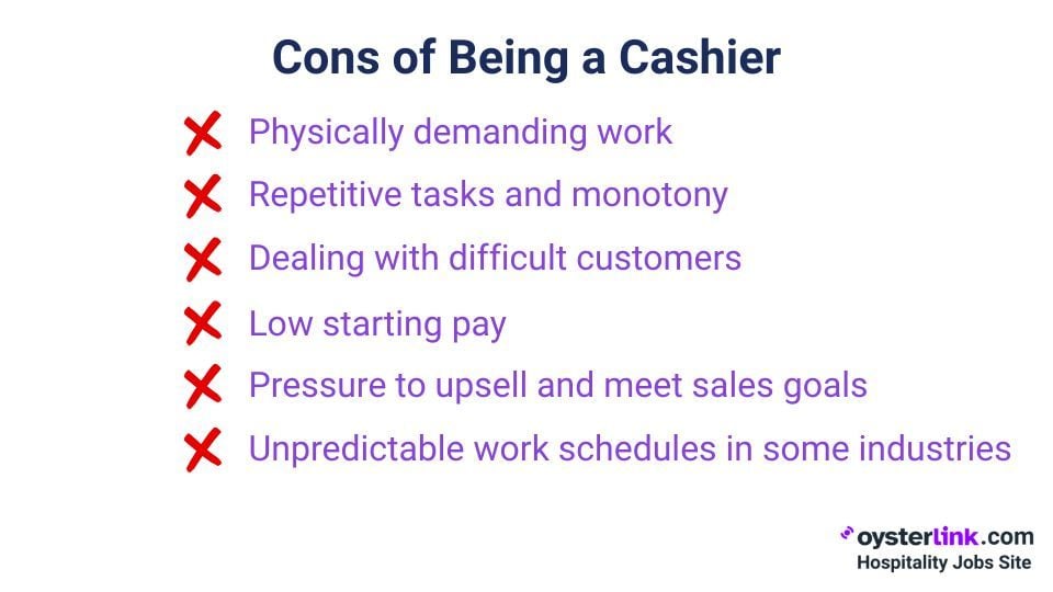 cons of being a cashier