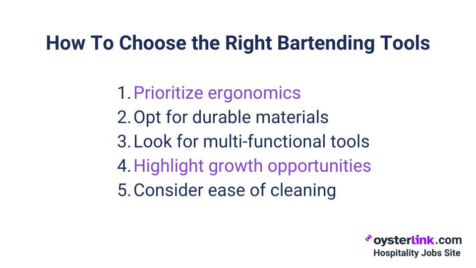 how to choose the right bartending tools