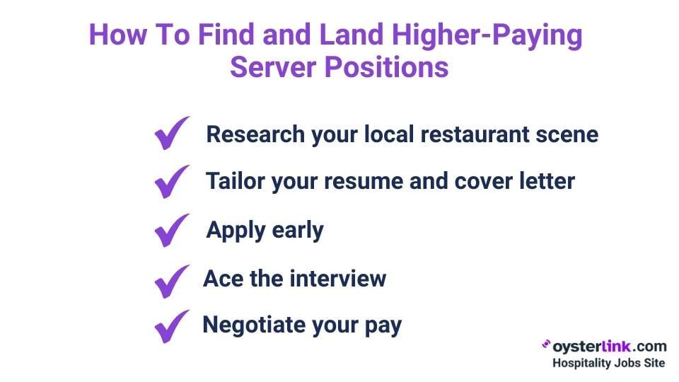 how to find and land higher-paying server positions