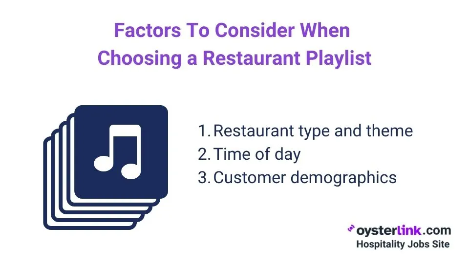 factors to consider when choosing a restaurant playlist