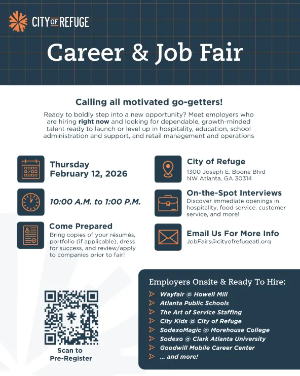 City of Refuge career & job fair flyer