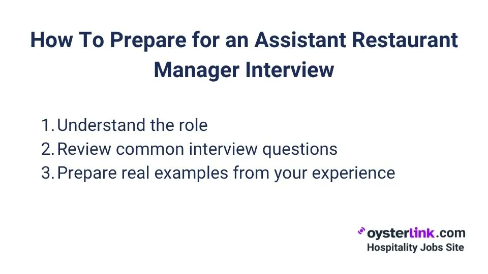 how to prepare for an assistant restaurant manager interview