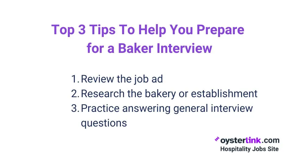 top tips to help you prepare for a baker interview