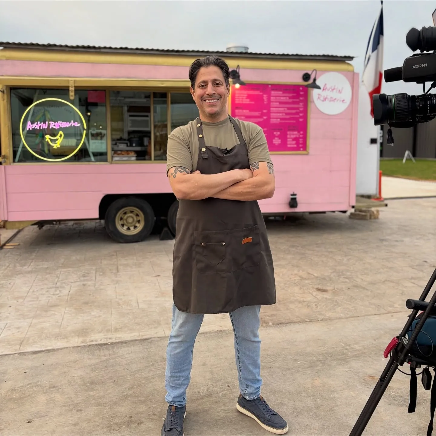 Chef Eric Nathal with Austin Rotisserie Food Truck