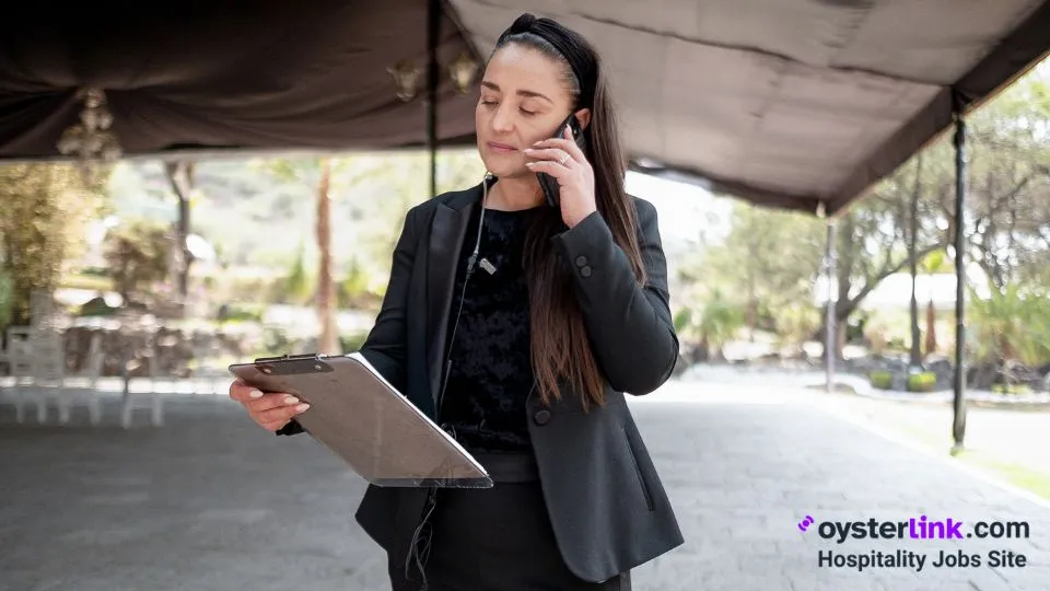 event planner talking on the phone