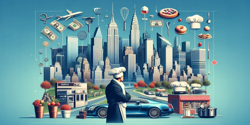 New York City chef working in kitchen