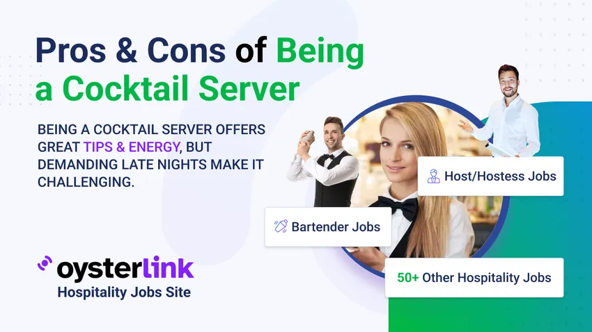 cocktail server holding tray