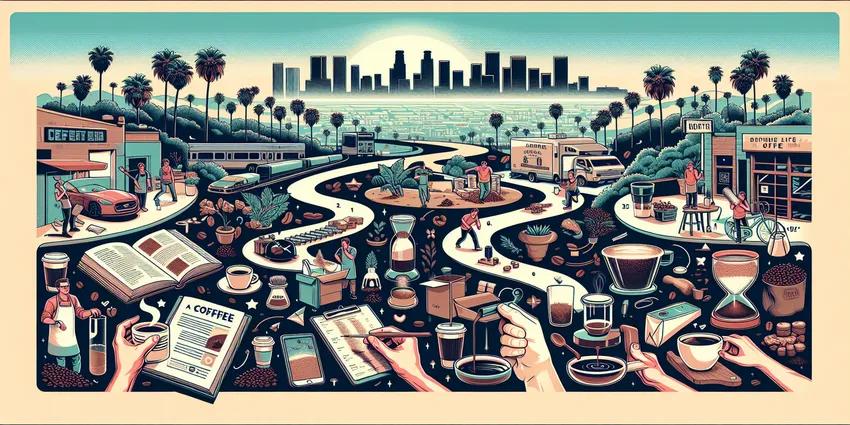 Barista preparing coffee in Los Angeles coffee shop