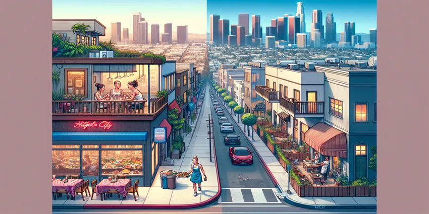 Los Angeles waitress earning comparison