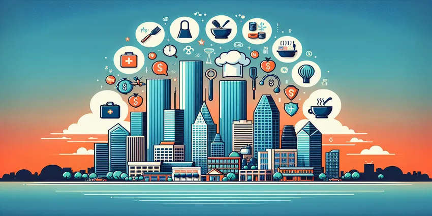 Chef working in a kitchen in Houston preparing dishes