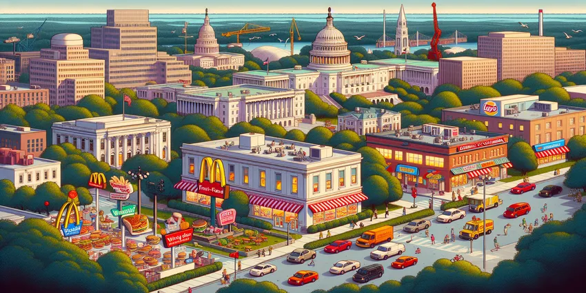 young teen working at restaurant cashier in Washington, DC