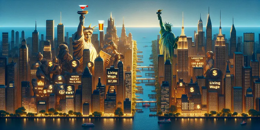 New York City living wage vs bartender salary