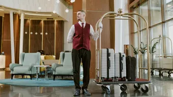 Male Porter standing in the lobby