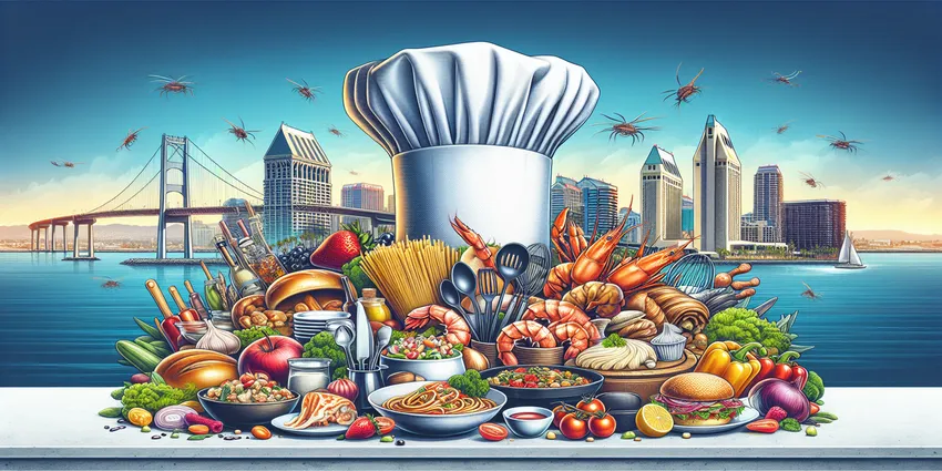 Chef preparing a dish in a San Diego kitchen