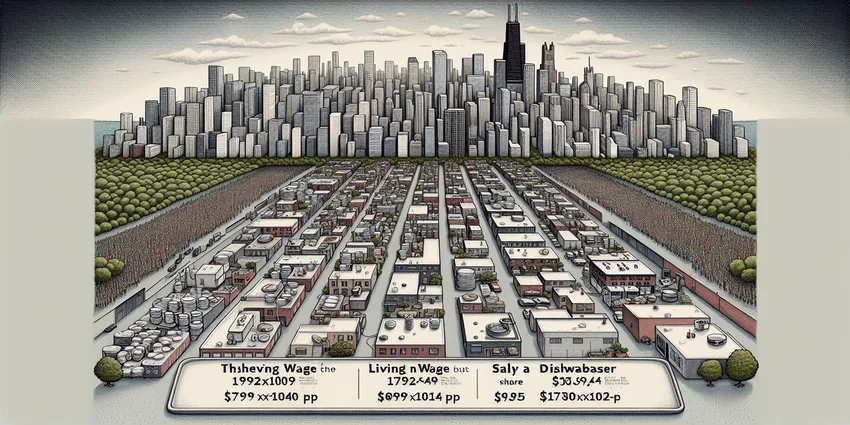 Chicago living wage versus dishwasher salary overview