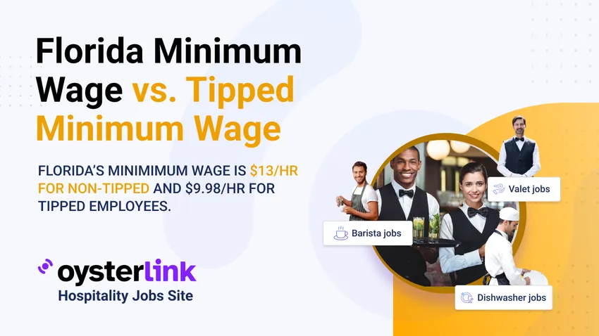 Florida minimum wage and tipped wage infographic