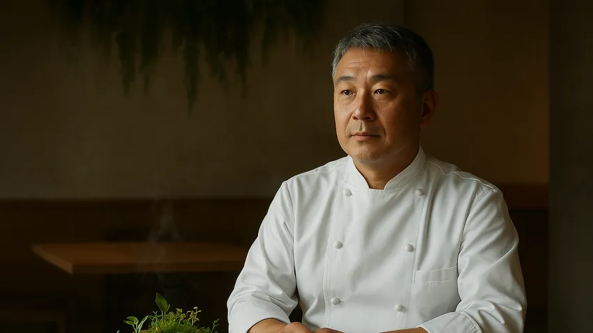 Yoshihiro Narisawa portrait in chef uniform