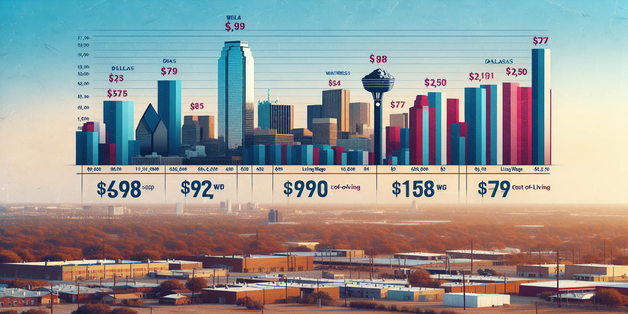 Dallas waitress salary versus living wage comparison