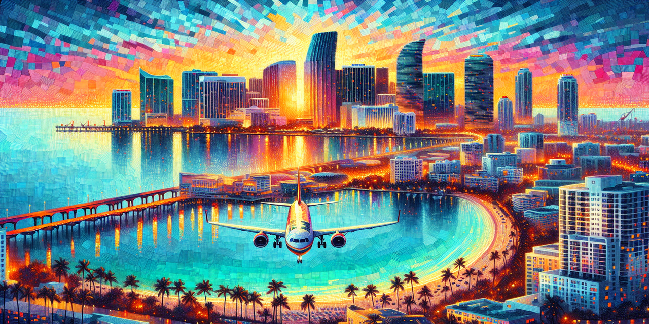 flight attendant working in Miami International Airport terminal