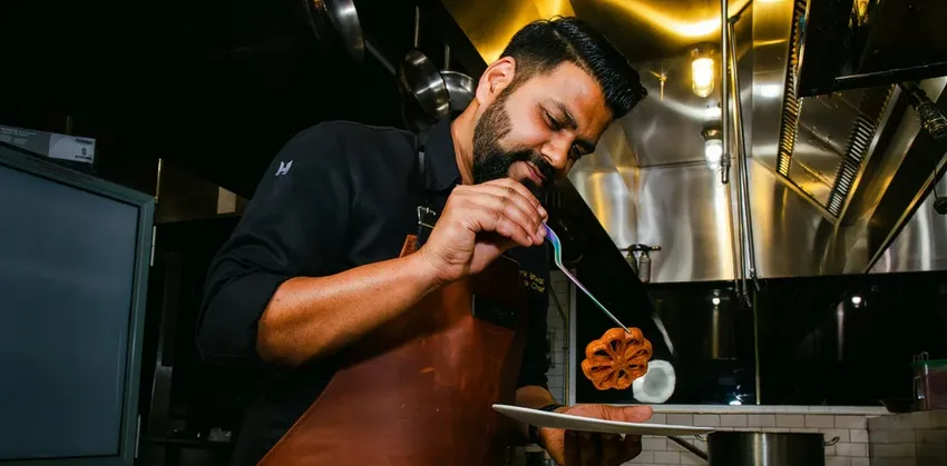 Chef Maynak Istwal with the team