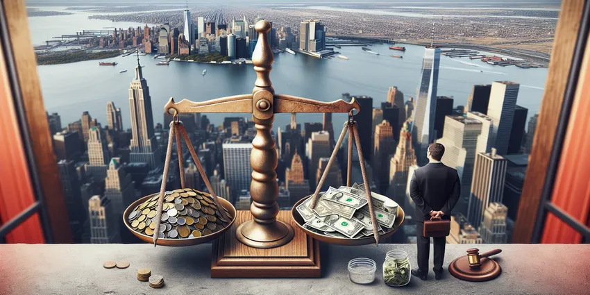 New York City cashier with cash register