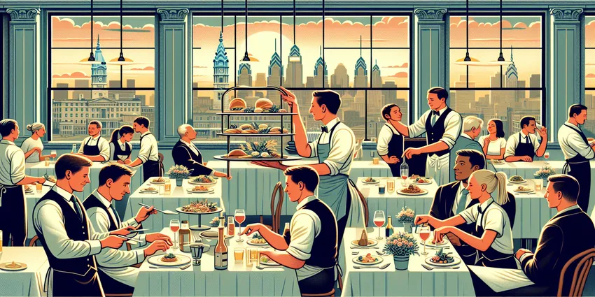 Server working in Philadelphia restaurant