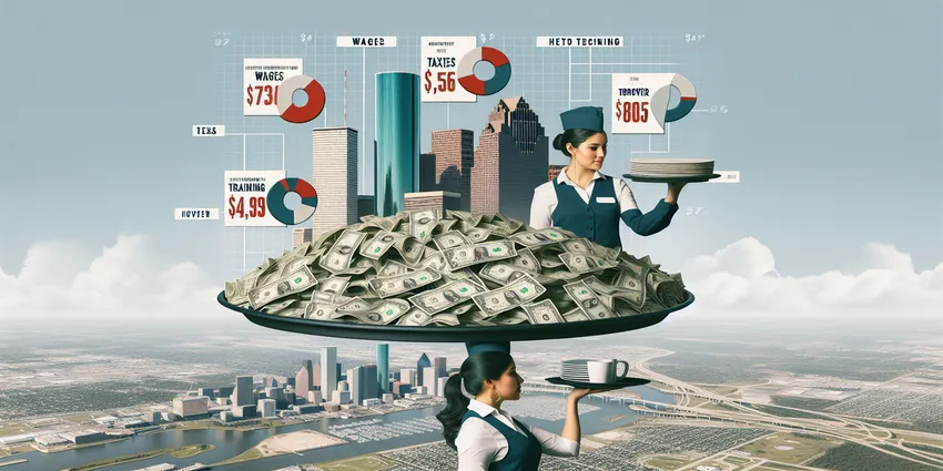 Houston waitress serving food in restaurant