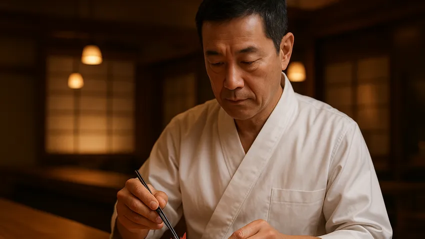 Seiji Yamamoto portrait in chef's kitchen