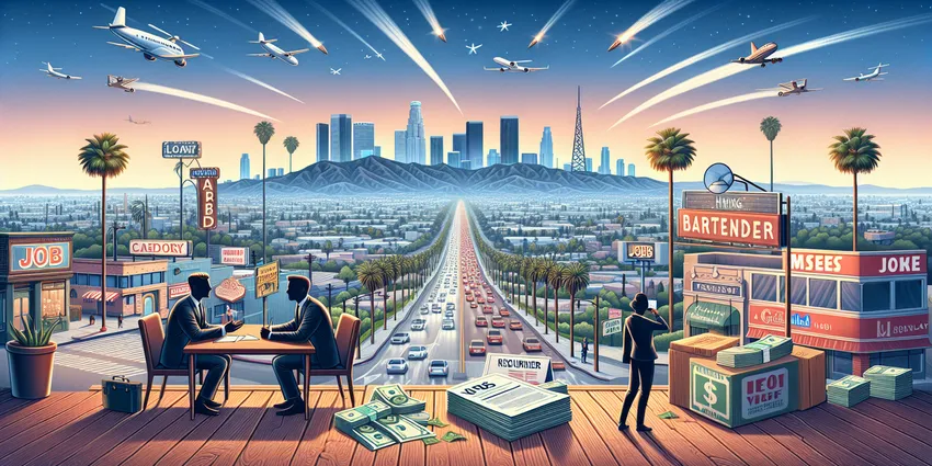 Bartender serving drinks at a Los Angeles bar