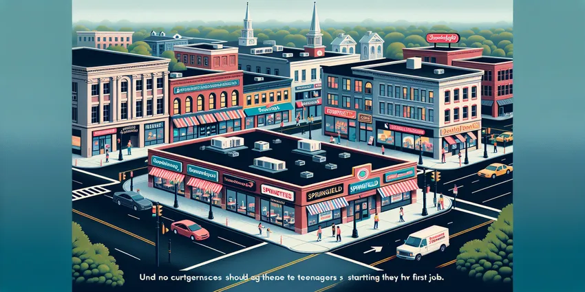 Teen working at fast-food restaurant in Springfield