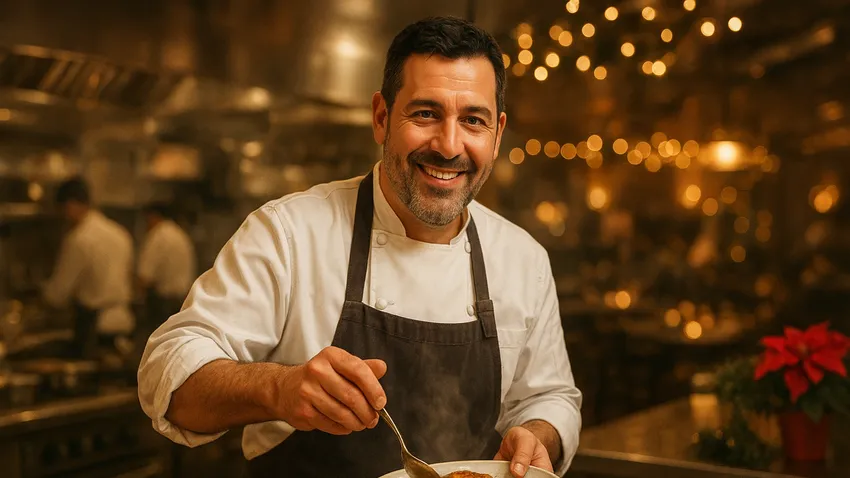 Vinny Dotolo portrait working in kitchen