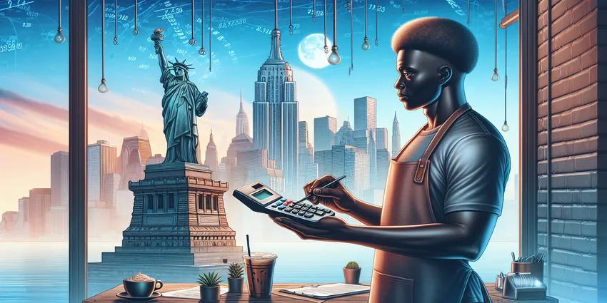 Barista working overtime in New York