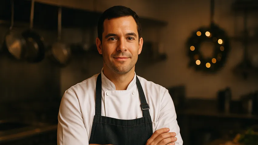 Justin Sutherland portrait with southern soul culinary style